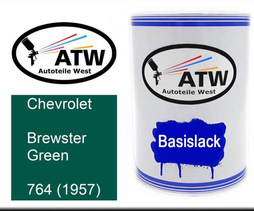 Chevrolet, Brewster Green, 764 (1957): 500ml Lackdose, von ATW Autoteile West.